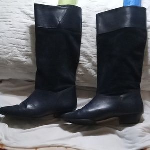 Navy BLUE genuine leather boots